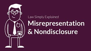 Misrepresentation and Nondisclosure  Contracts  Defenses amp Excuses [upl. by Suirad]