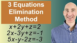 Solving Systems of 3 Equations Elimination [upl. by Stearn820]