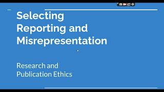 Selective Reporting and Misrepresentation of data Research and Publication ethics Phd coursework [upl. by Bayly186]